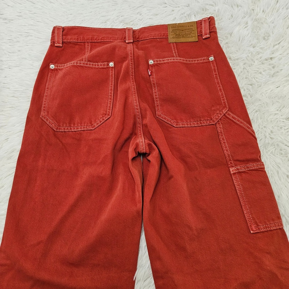 Levis Womens Dad Utility Pants Rust Relaxed Straight Leg Carpenter Jeans Sz 26 - Picture 5 of 13